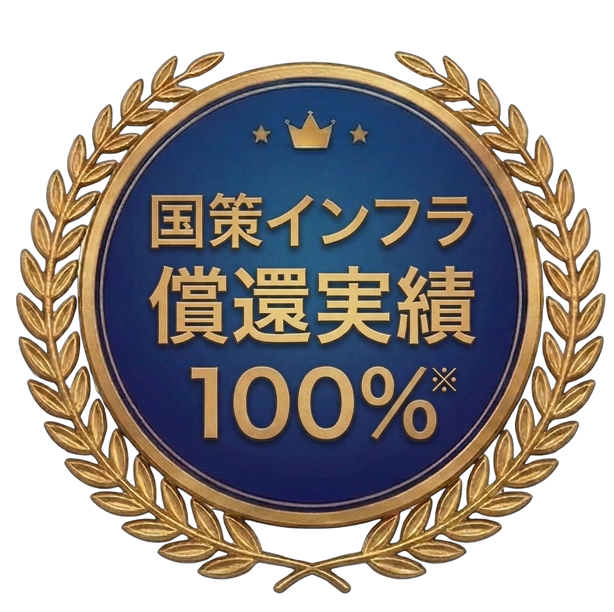 国策インフラ償還実績100%
